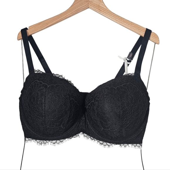 Victoria's Secret Dream Angels Black Lace Bra Full Coverage 38DDD NEW - Picture 5 of 12